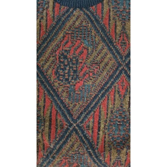 Botto Vintage Mens Wool Blend Sweater Geometric Crew Neck Size Xl - Picture 5 of 6